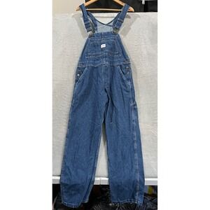 Key Bib Overalls Womens 8 Blue Denim Relaxed Carpenter Workwear Chore Grunge
